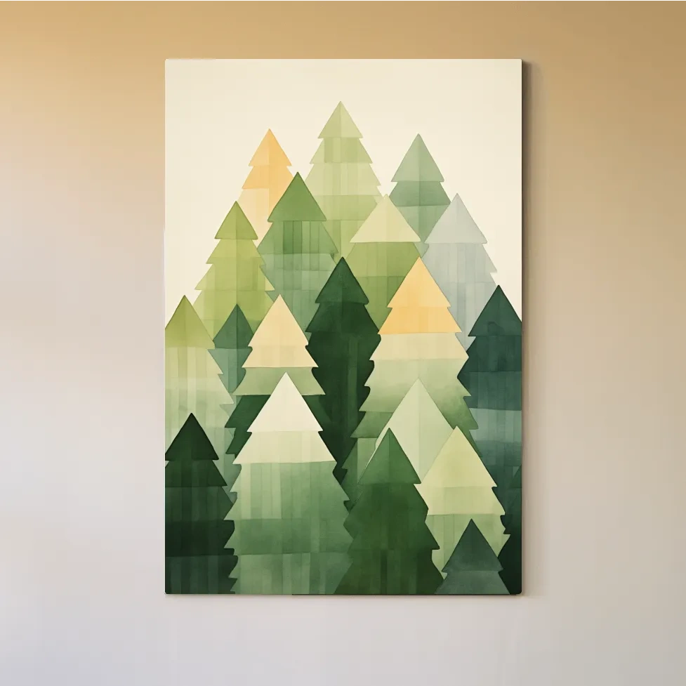 Rustic bohemian forest watercolor painting wall art