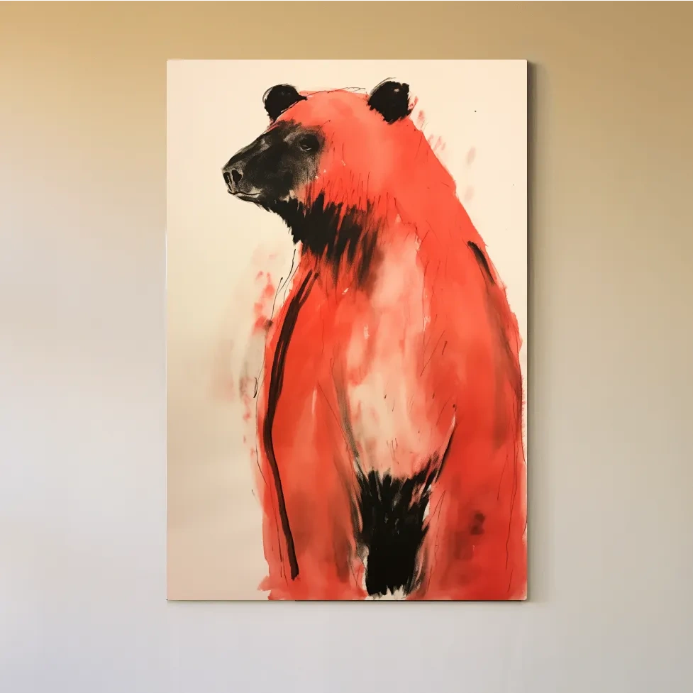 Impressionist watercolour painting of a bear