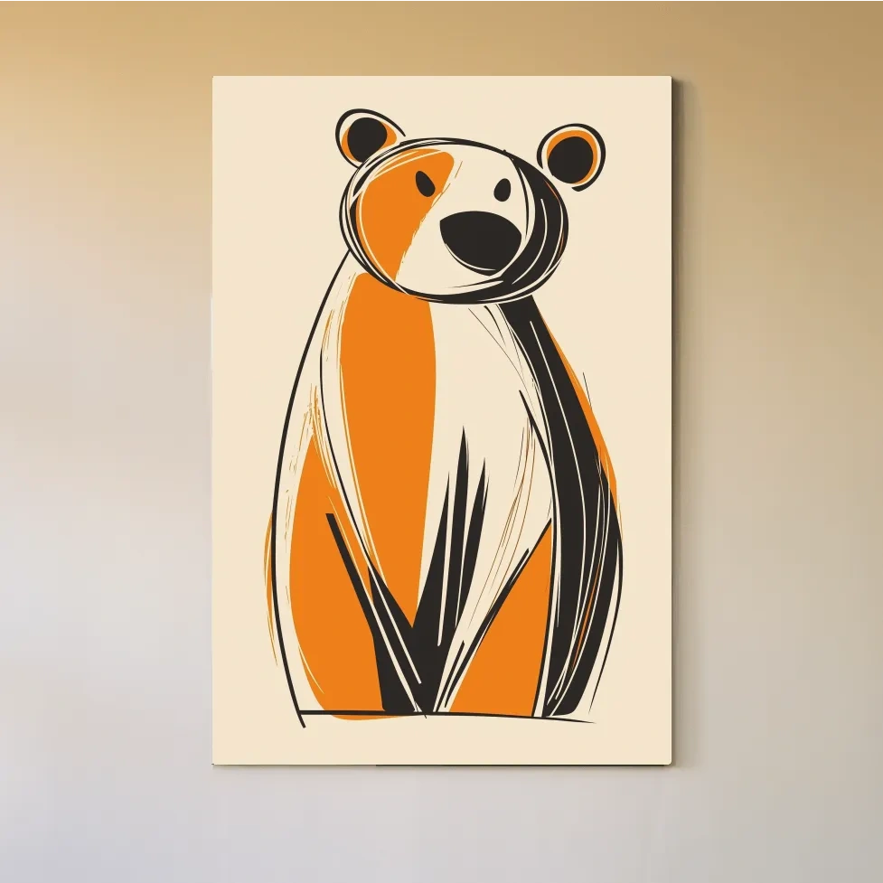 Fun caricature print of a cartoon bear