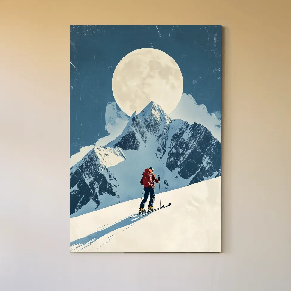 Retro Ski Poster Wall Art - Vintage Winter Artwork