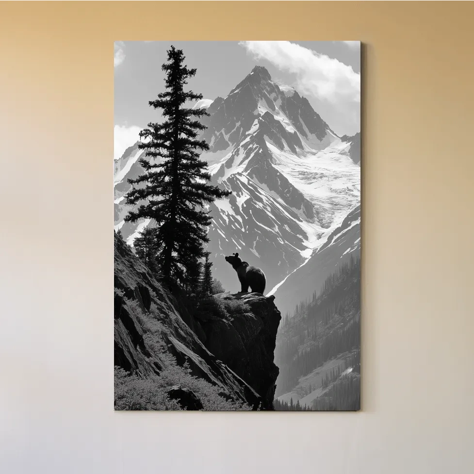 Grizzly Bear Mountain Vista - Photographic Alpine Wilderness Wall Art