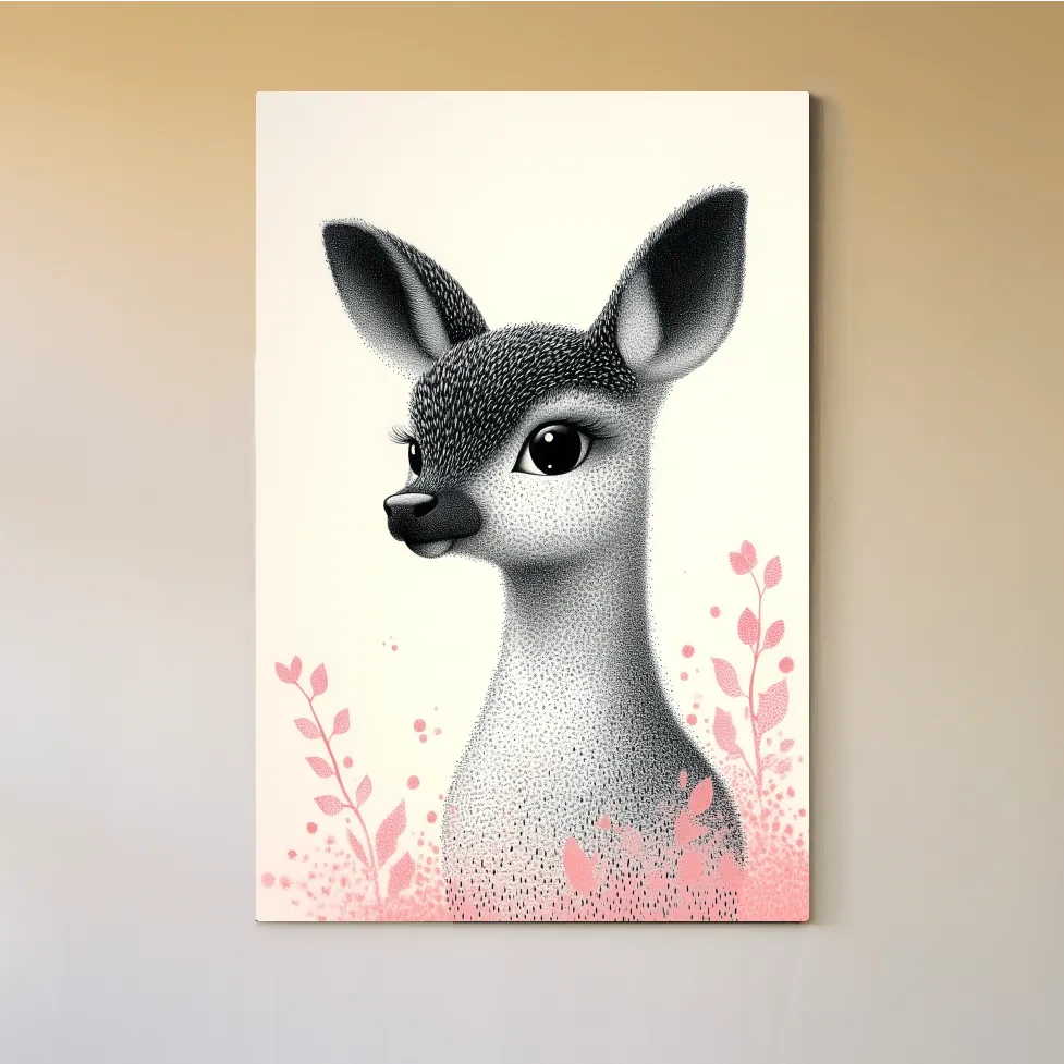 Cute dear fawn, childrens nursery artwork