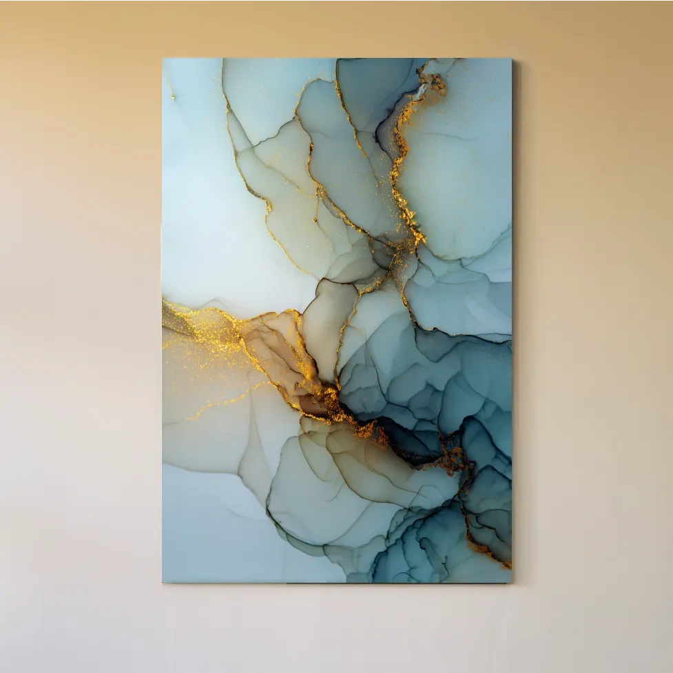 Elegant Alcohol Ink Abstract - Modern Marble Effect Wall Art