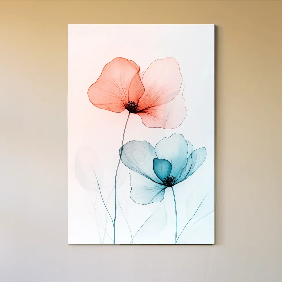 Minimalist Poppy Watercolor Print - Modern Botanical Floral Wall Art
