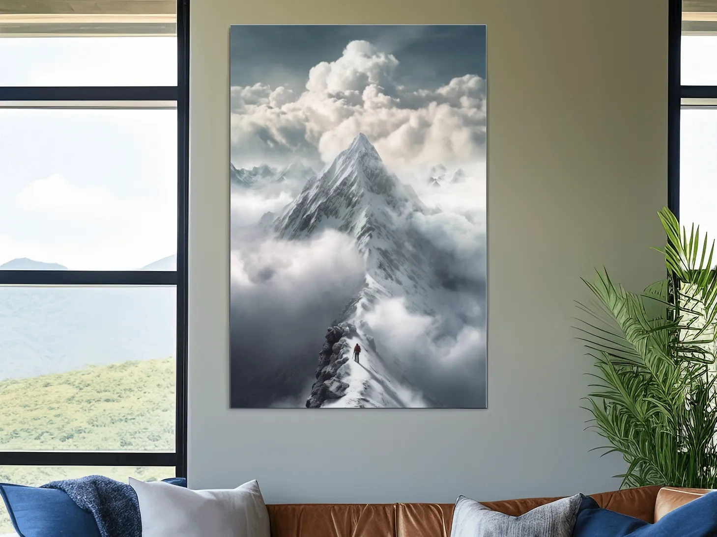 Snowcapped Peak Above The Clouds - Dramatic Alpine Summit Wall Art
