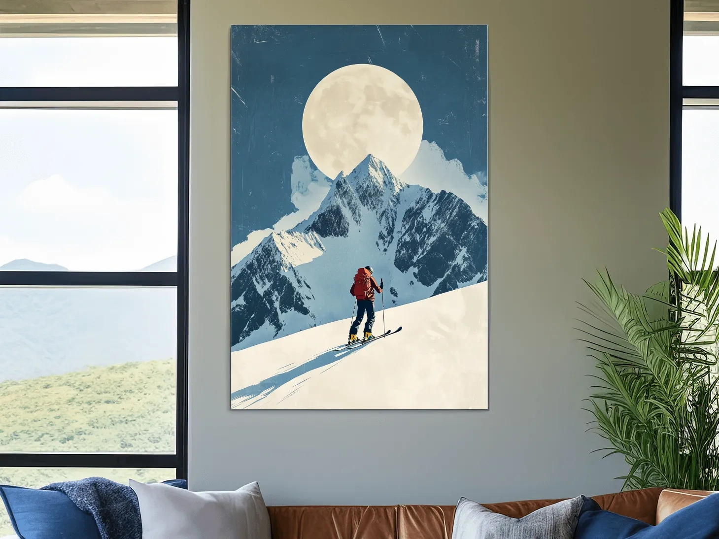 Retro Ski Poster Wall Art - Vintage Winter Artwork