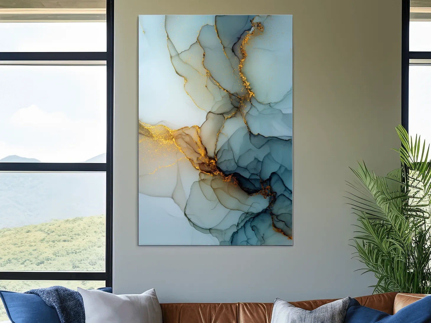 Elegant Alcohol Ink Abstract - Modern Marble Effect Wall Art