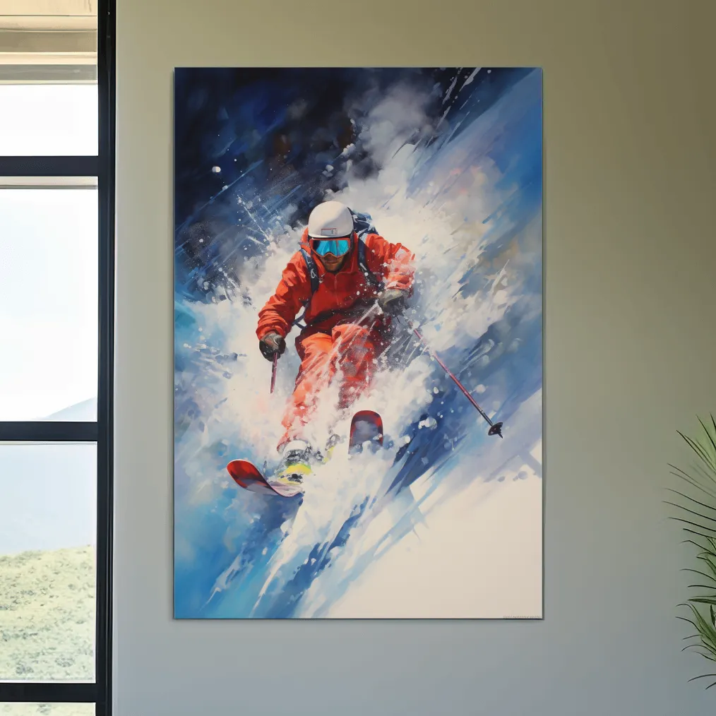 Powder Skier Dynamic Painting - Winter Sports Wall Art