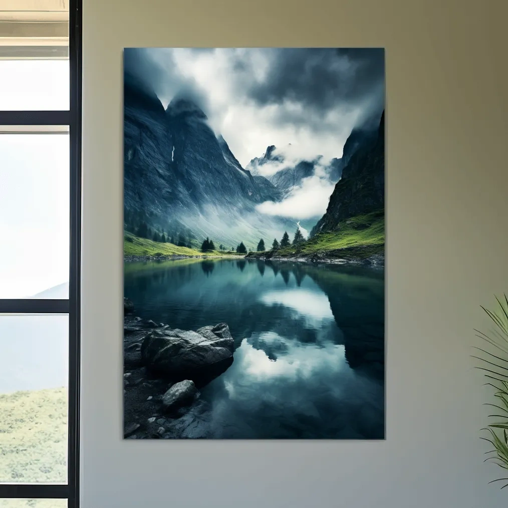 Photographic art, valley of morning mist