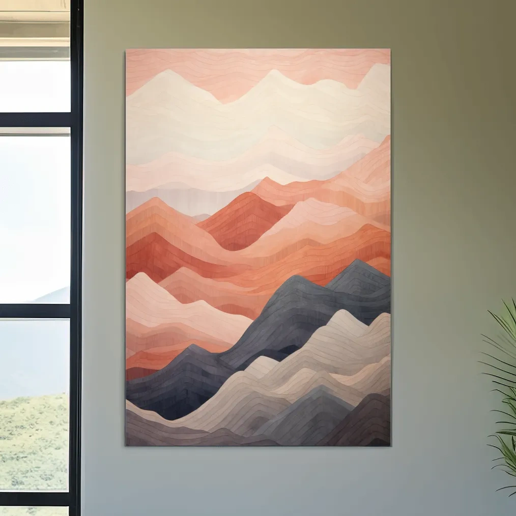 Pastel patterns, rolling mountain shapes