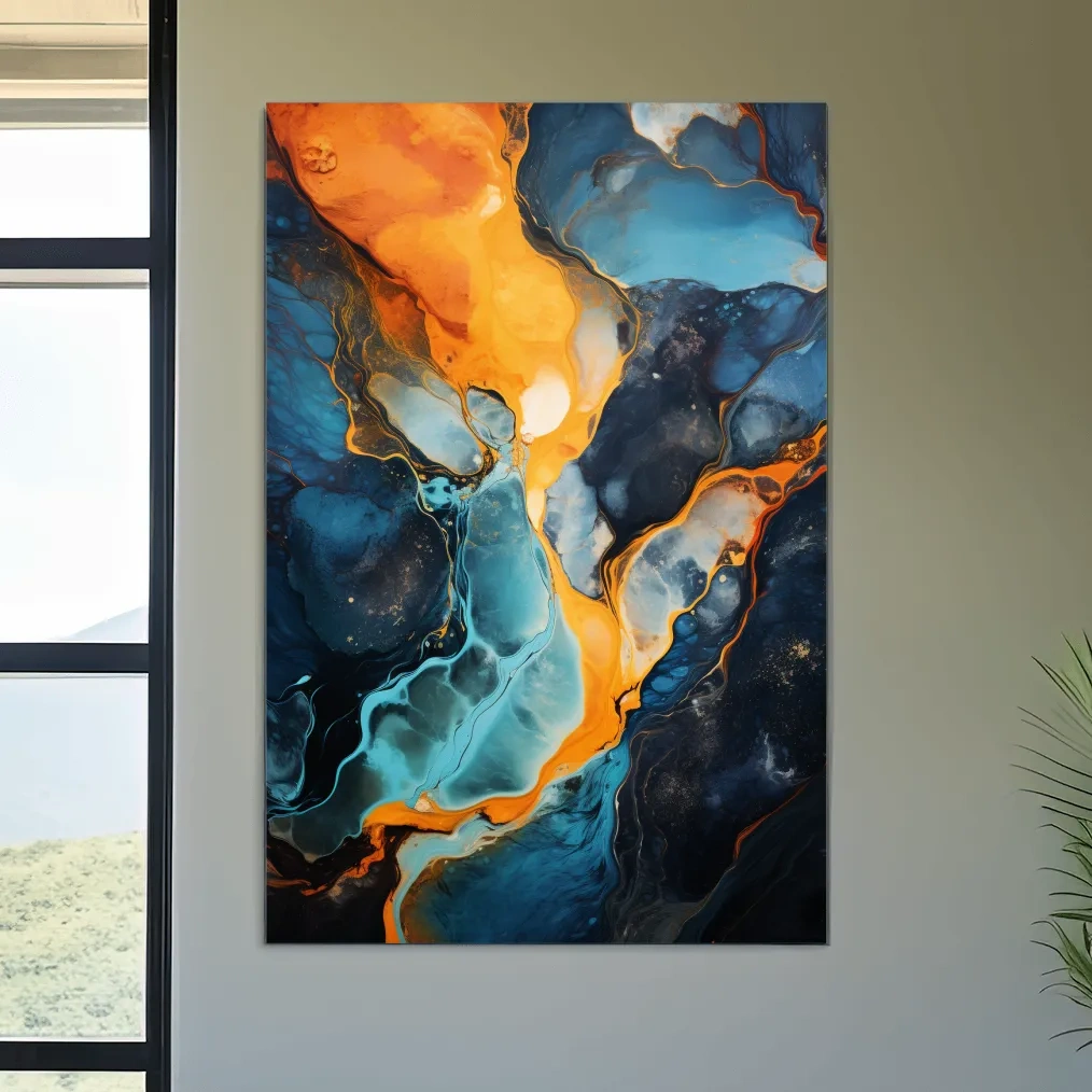 Elegant abstract art, river flowing through the rocks