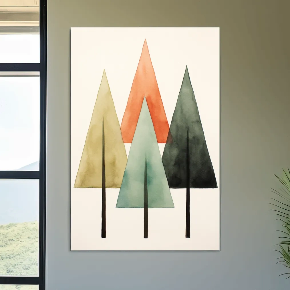 Rustic minimal tree art illustration, Scandinavian style art