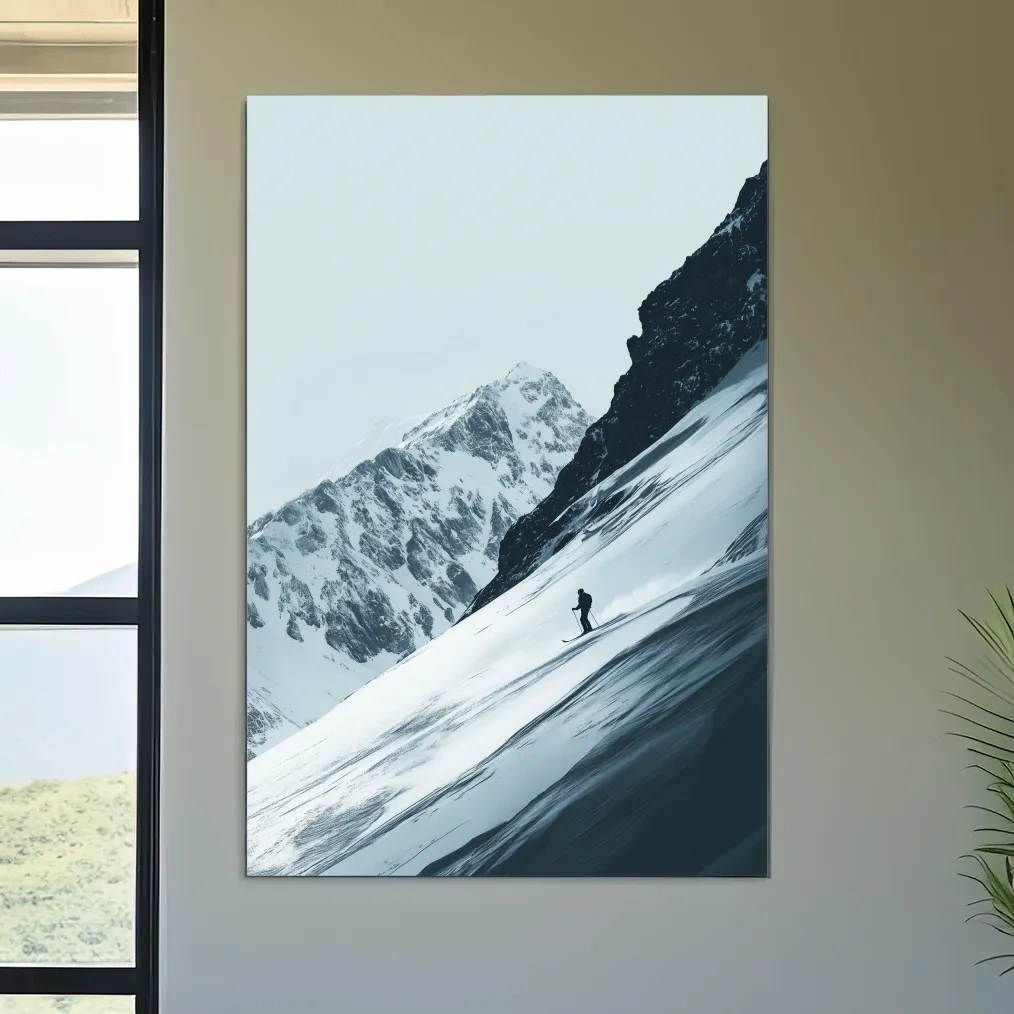 Black and white ski artwork