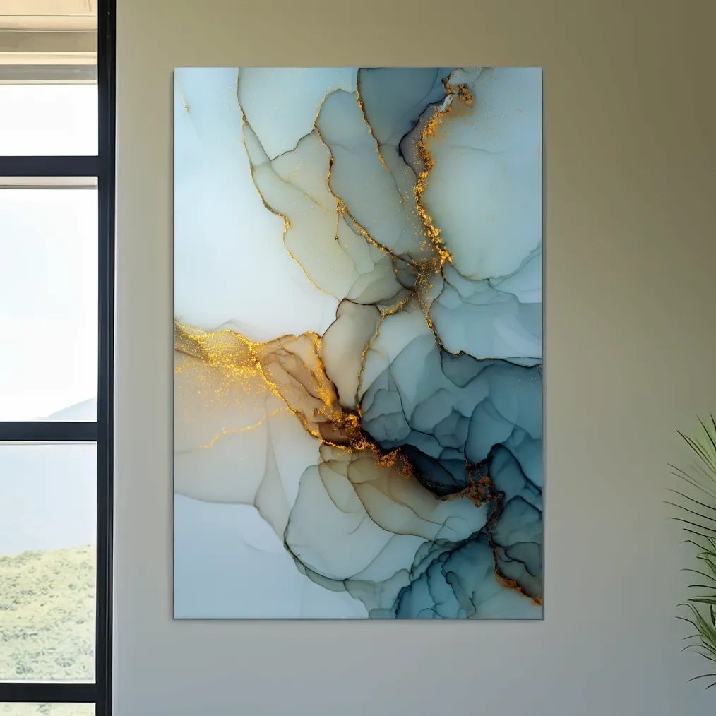 Elegant Alcohol Ink Abstract - Modern Marble Effect Wall Art