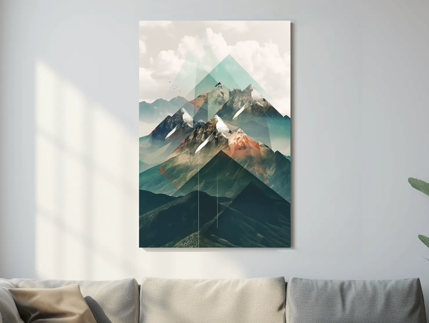 Geometric Alpine Mountain Peaks - Modern Abstract Landscape Wall Art