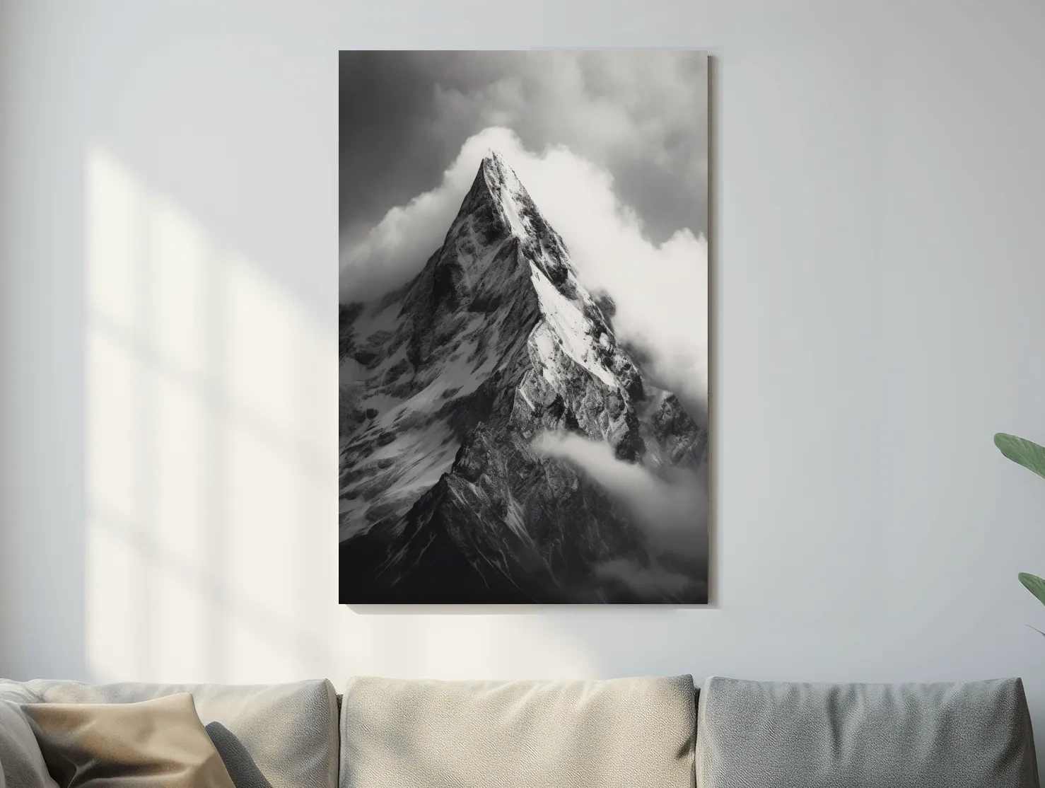 Moody Black And White Glacier Peak - Photographic Alpine Mountain Wall Art