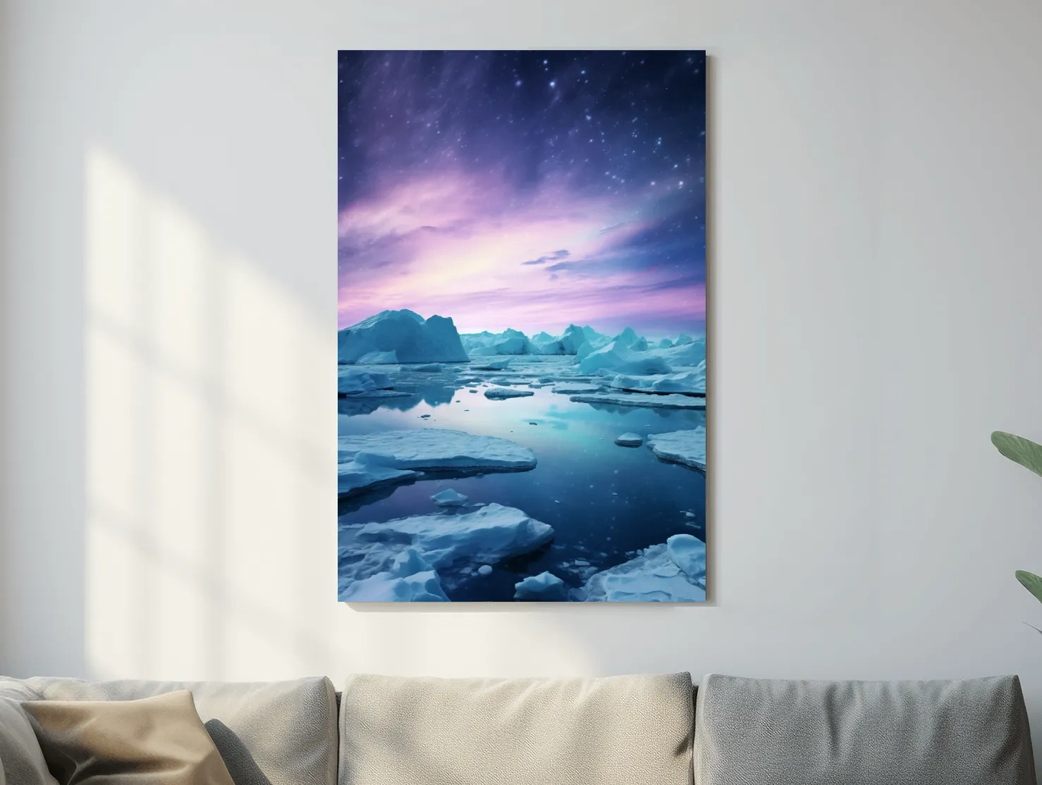 Ethereal Arctic Iceberg Aurora Sky - Dreamy Polar Northern Lights Wall Art