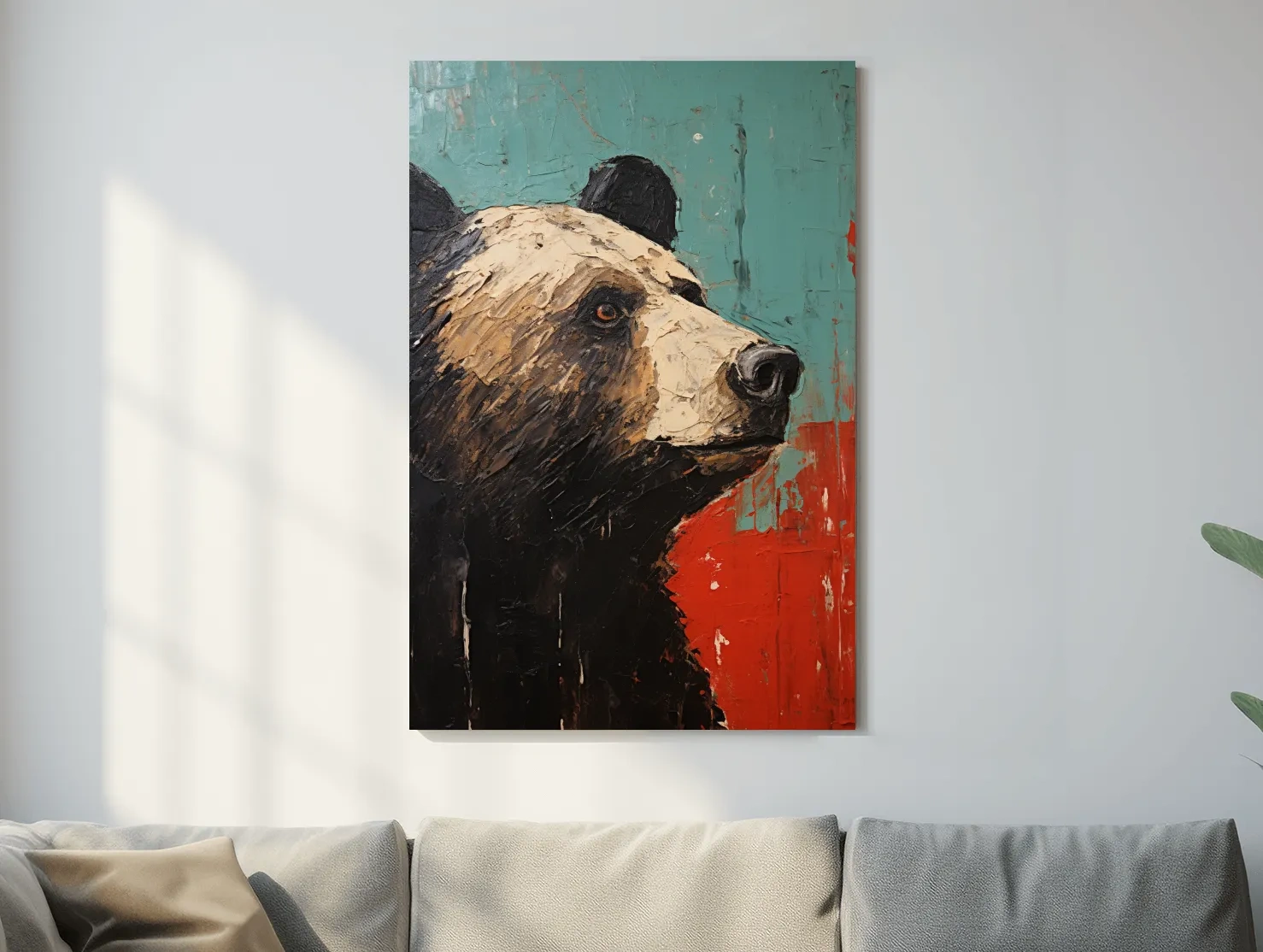 Black Bear Portrait Painting - Rutsic Wildlife Wall Art