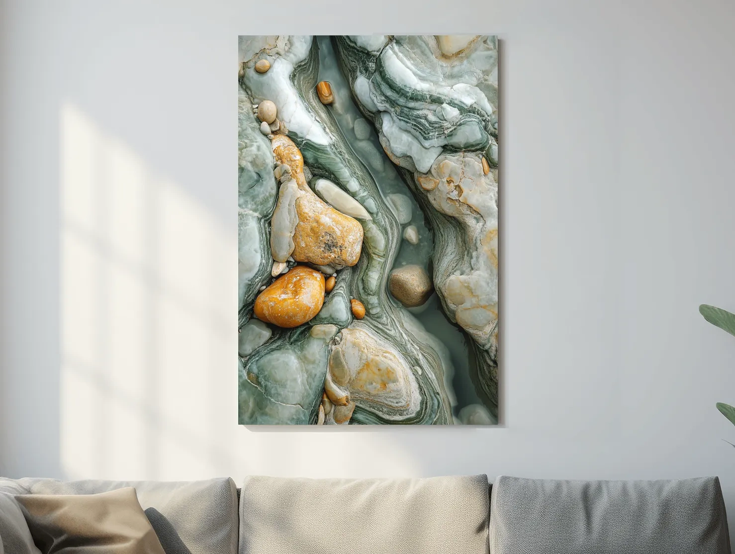 Abstract Agate Stone Riverbed Texture - Marble Geological Wall Art