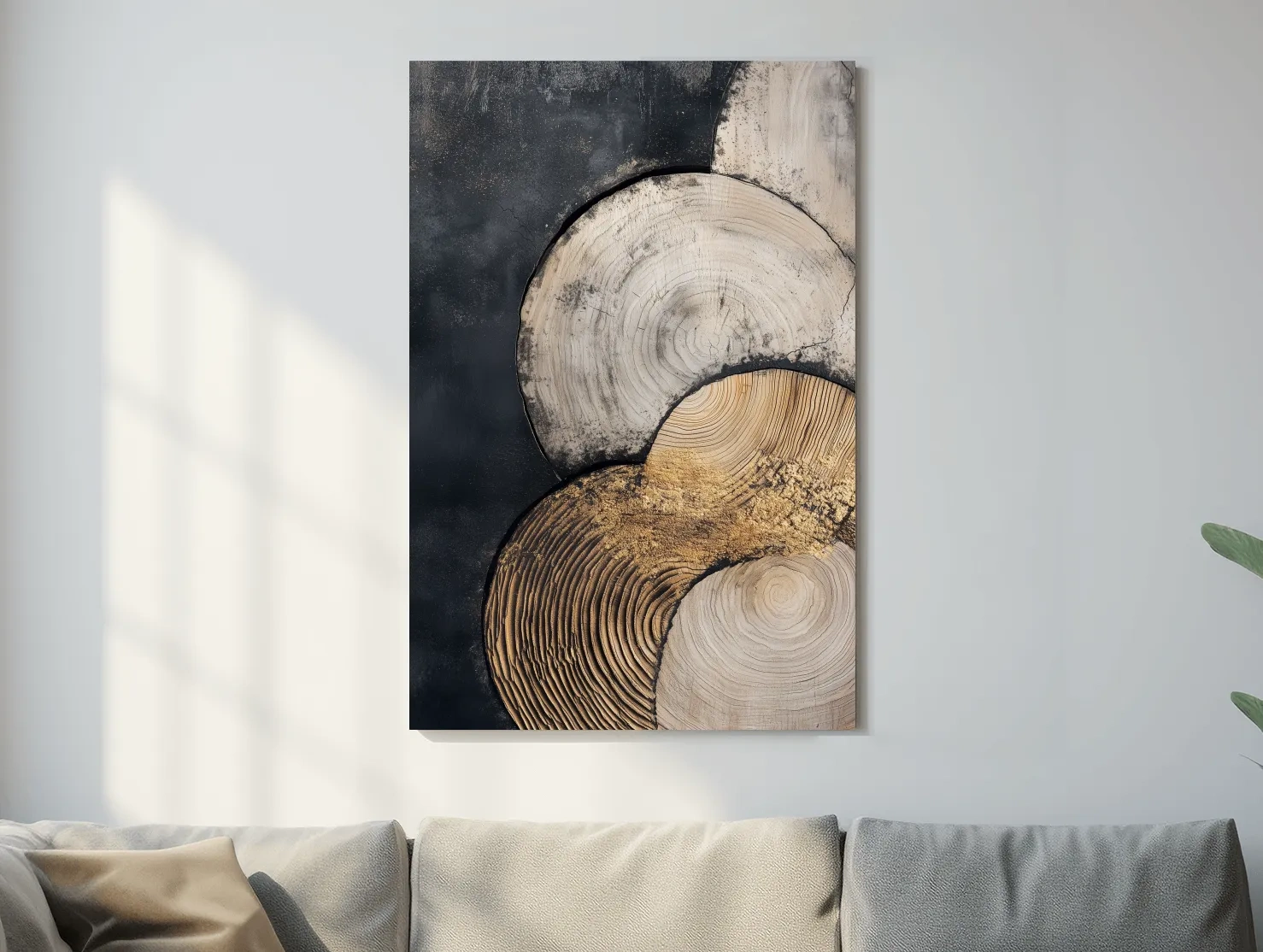 Abstract Wood Grain Texture Circles - Modern Geometric Wall Art
