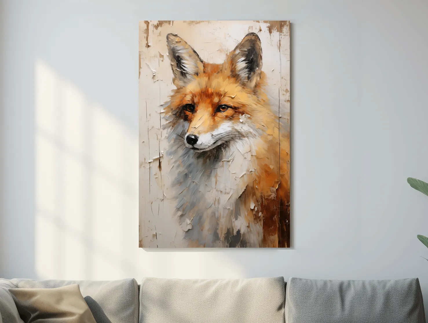 Fox Portrait Painting - Rustic Wildlife Wall Art Print