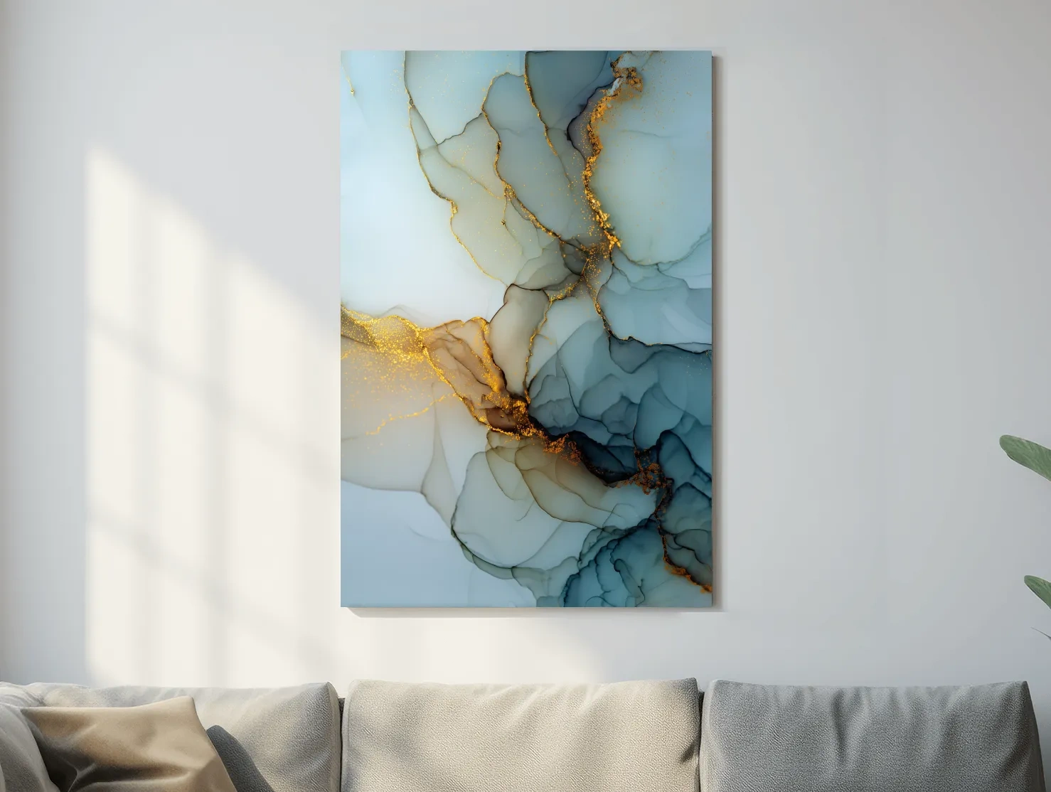 Elegant Alcohol Ink Abstract - Modern Marble Effect Wall Art