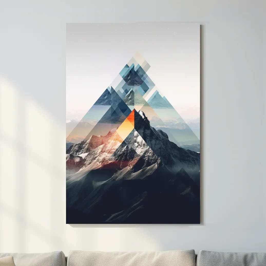 Geometric photographic mountain art