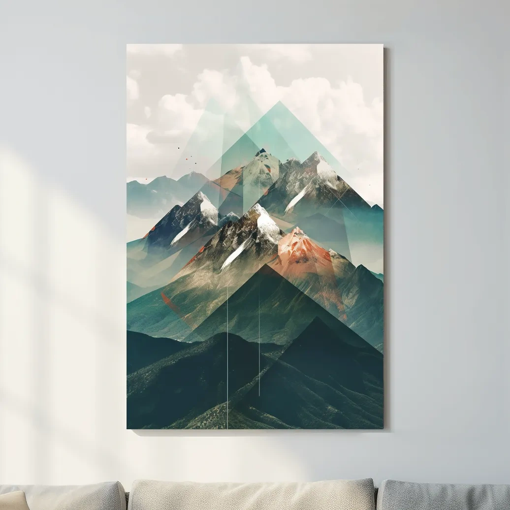 Geometric Alpine Mountain Peaks - Modern Abstract Landscape Wall Art