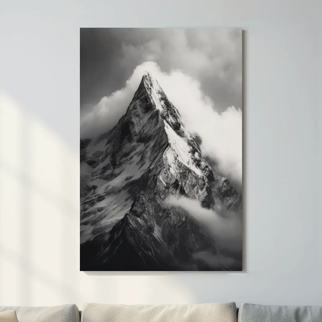 Photographic art, ominous glacier in the clouds