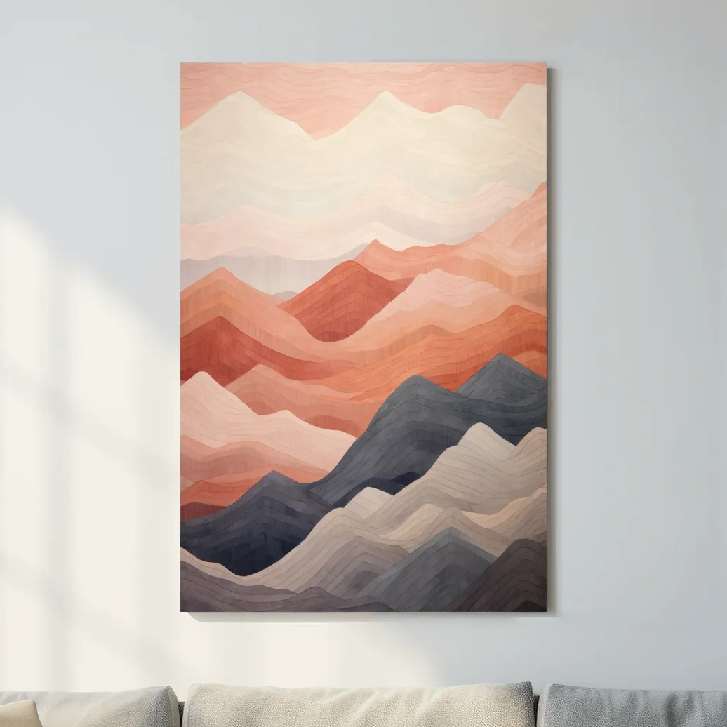 Pastel patterns, rolling mountain shapes