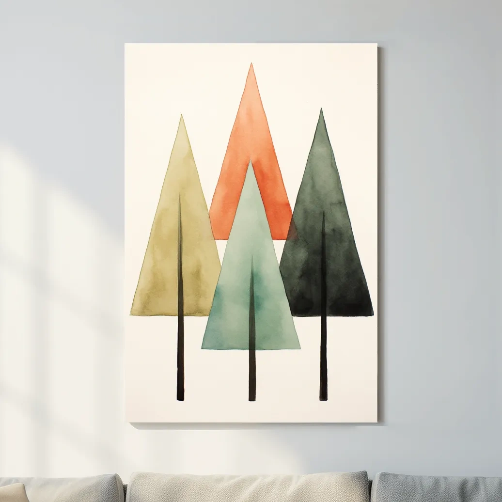 Rustic minimal tree art illustration, Scandinavian style art