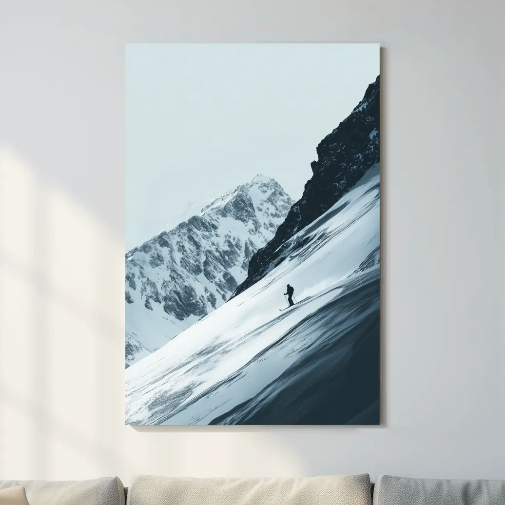Black and white ski artwork