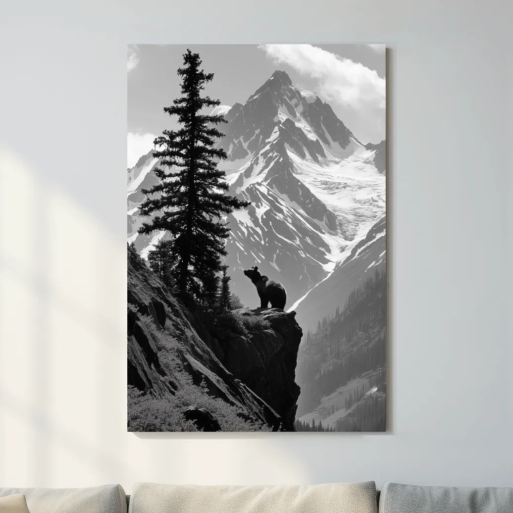 Grizzly Bear Mountain Vista - Photographic Alpine Wilderness Wall Art