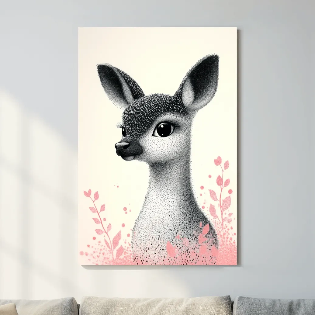 Cute dear fawn, childrens nursery artwork