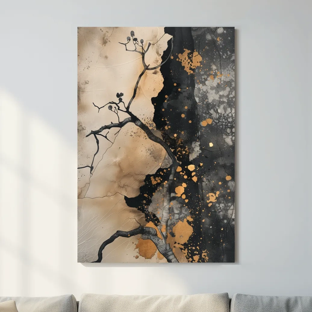Abstract modern artwork, cracked textured effect