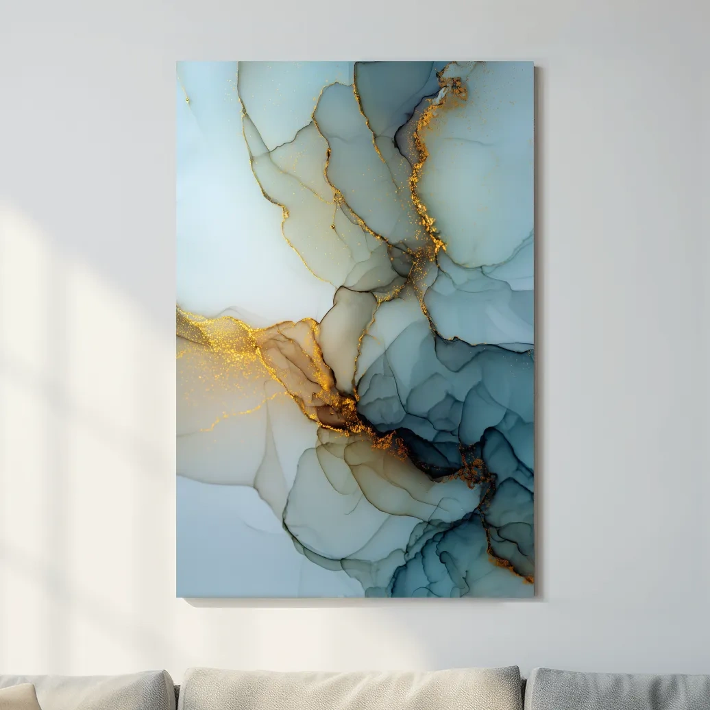 Elegant Alcohol Ink Abstract - Modern Marble Effect Wall Art