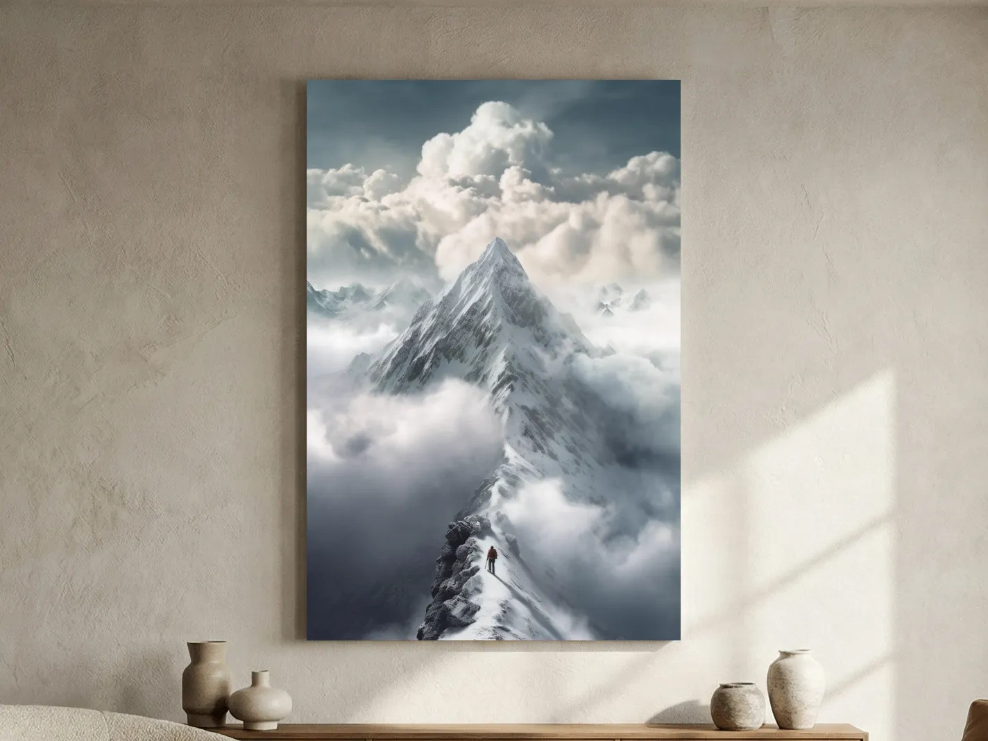 Snowcapped Peak Above The Clouds - Dramatic Alpine Summit Wall Art