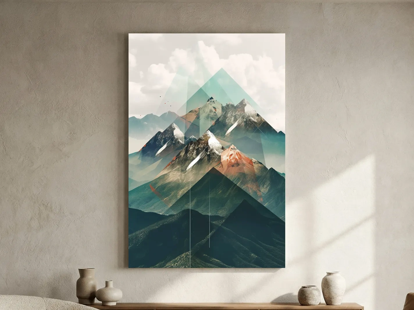 Geometric Alpine Mountain Peaks - Modern Abstract Landscape Wall Art