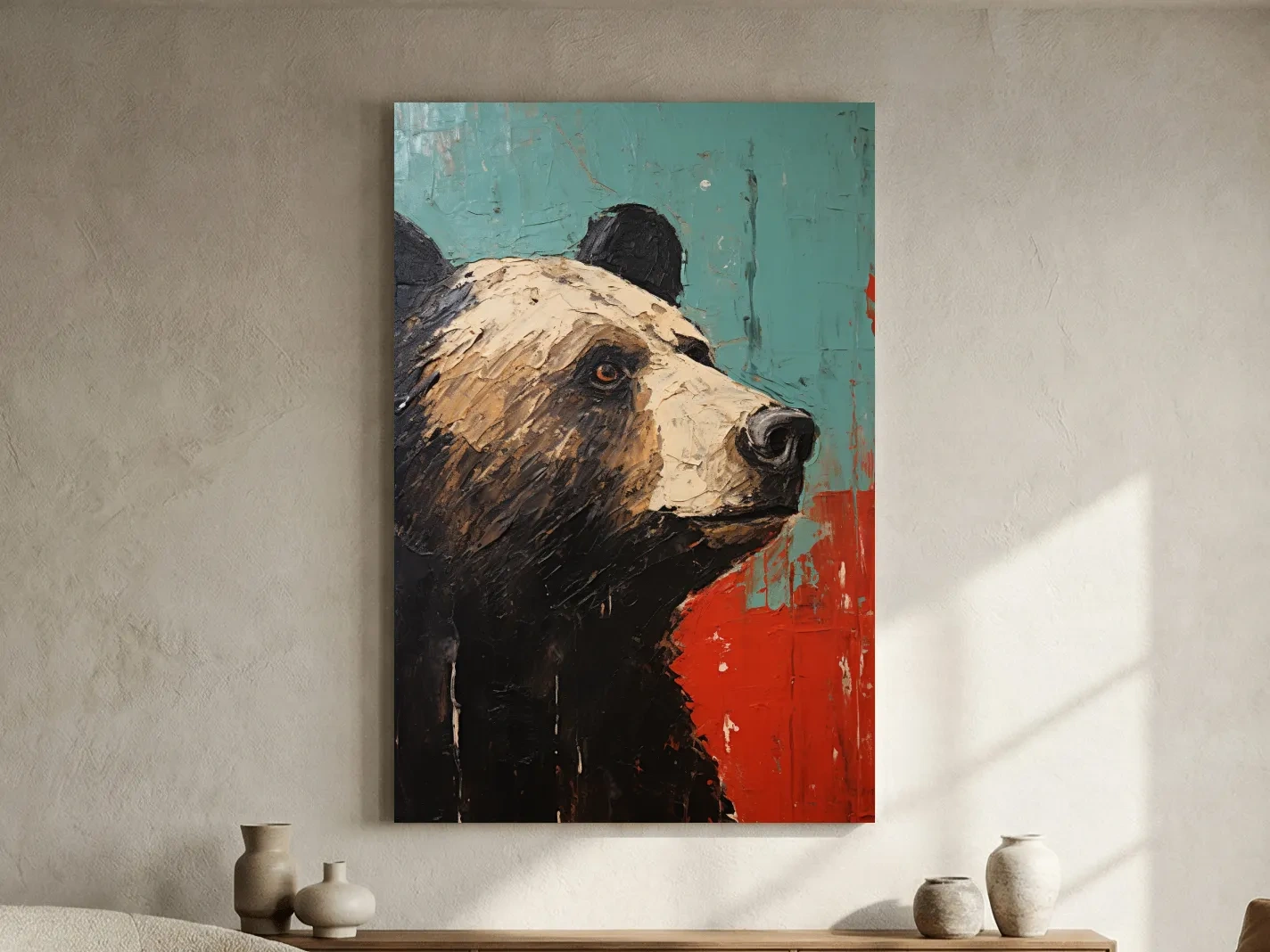 Black Bear Portrait Painting - Rutsic Wildlife Wall Art