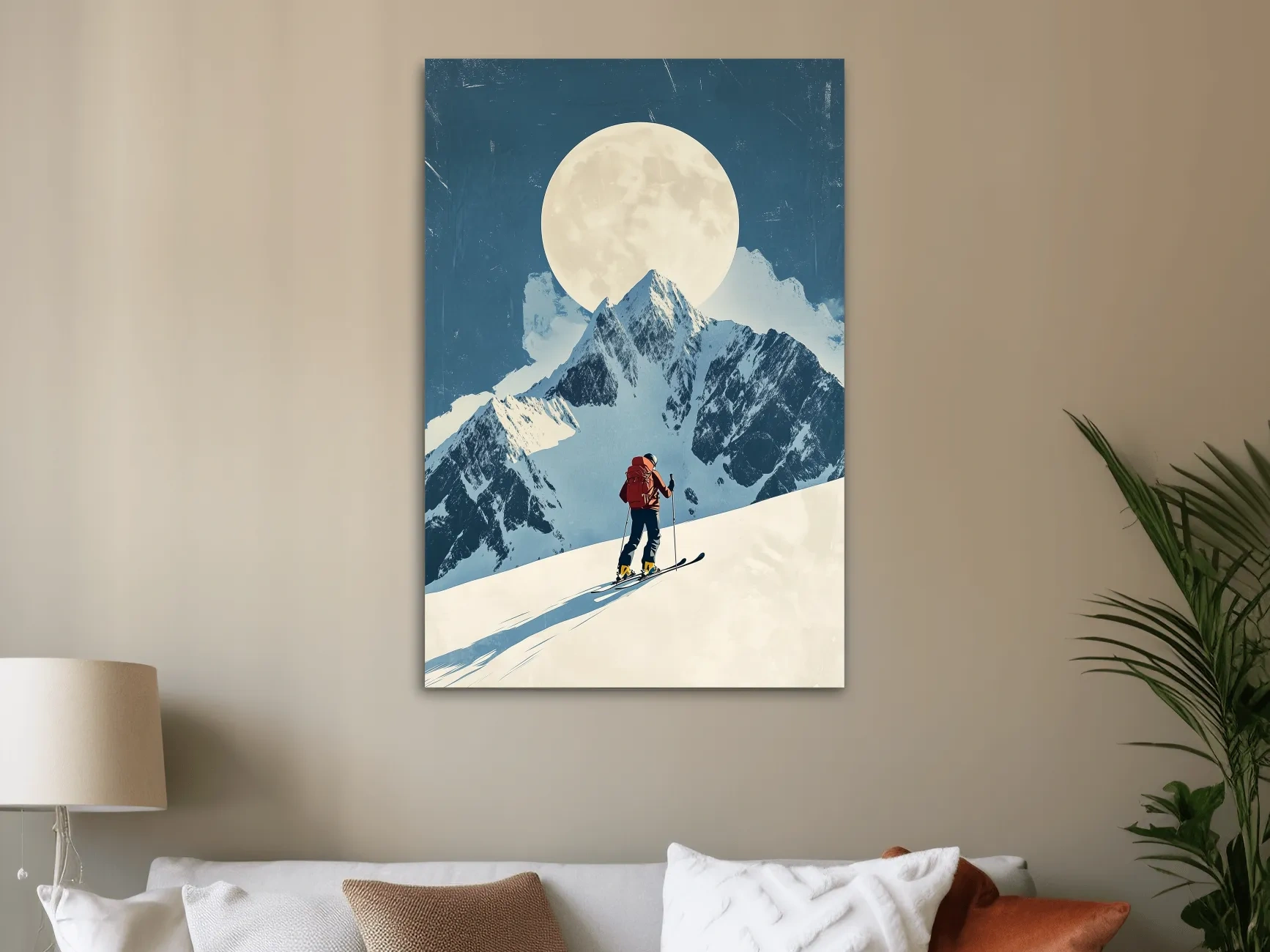 Retro Ski Poster Wall Art - Vintage Winter Artwork