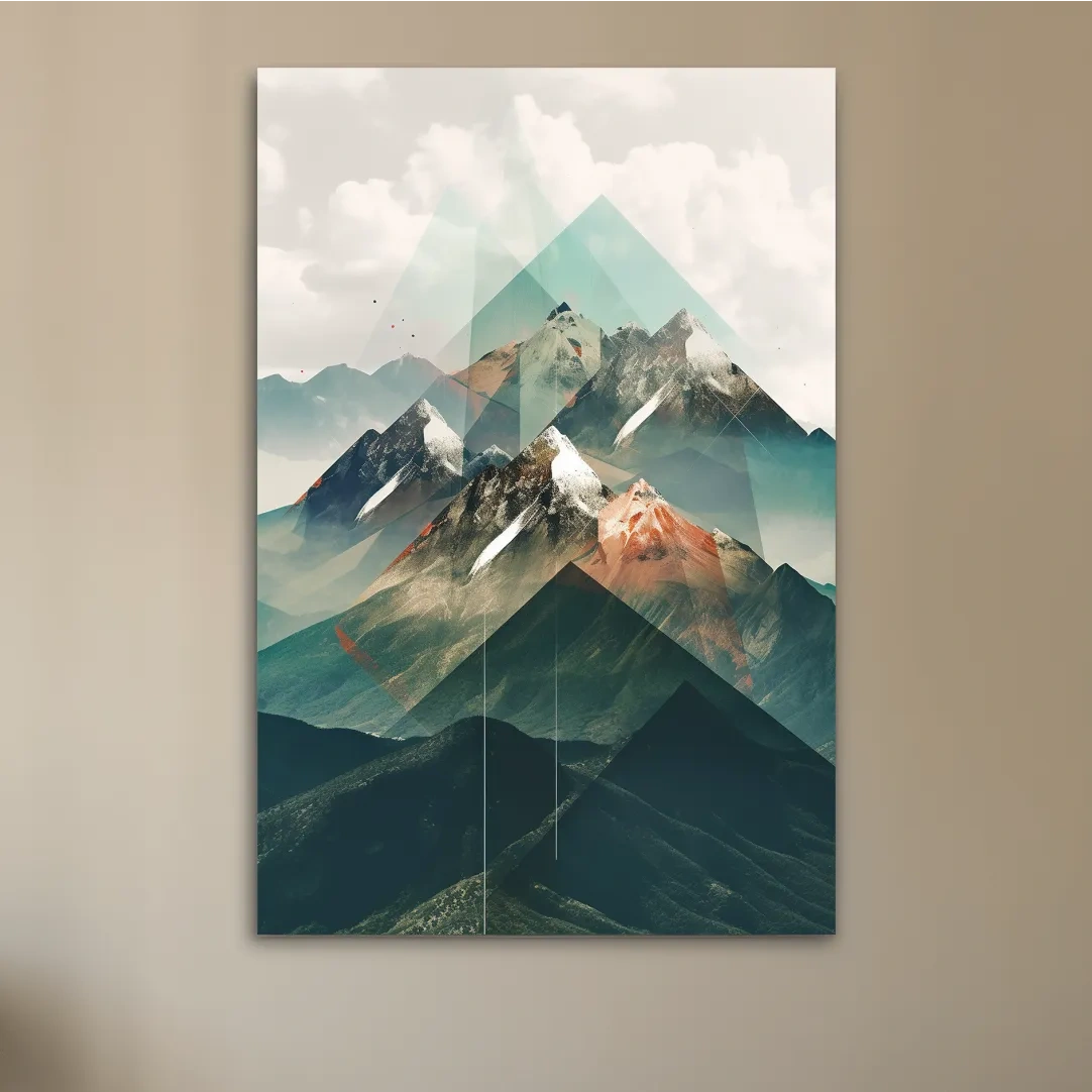 Geometric Alpine Mountain Peaks - Modern Abstract Landscape Wall Art
