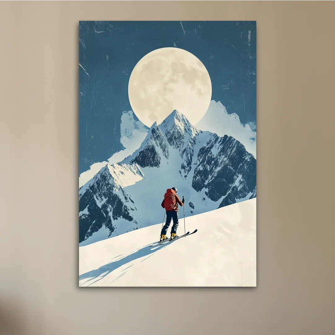 Retro Ski Poster Wall Art - Vintage Winter Artwork
