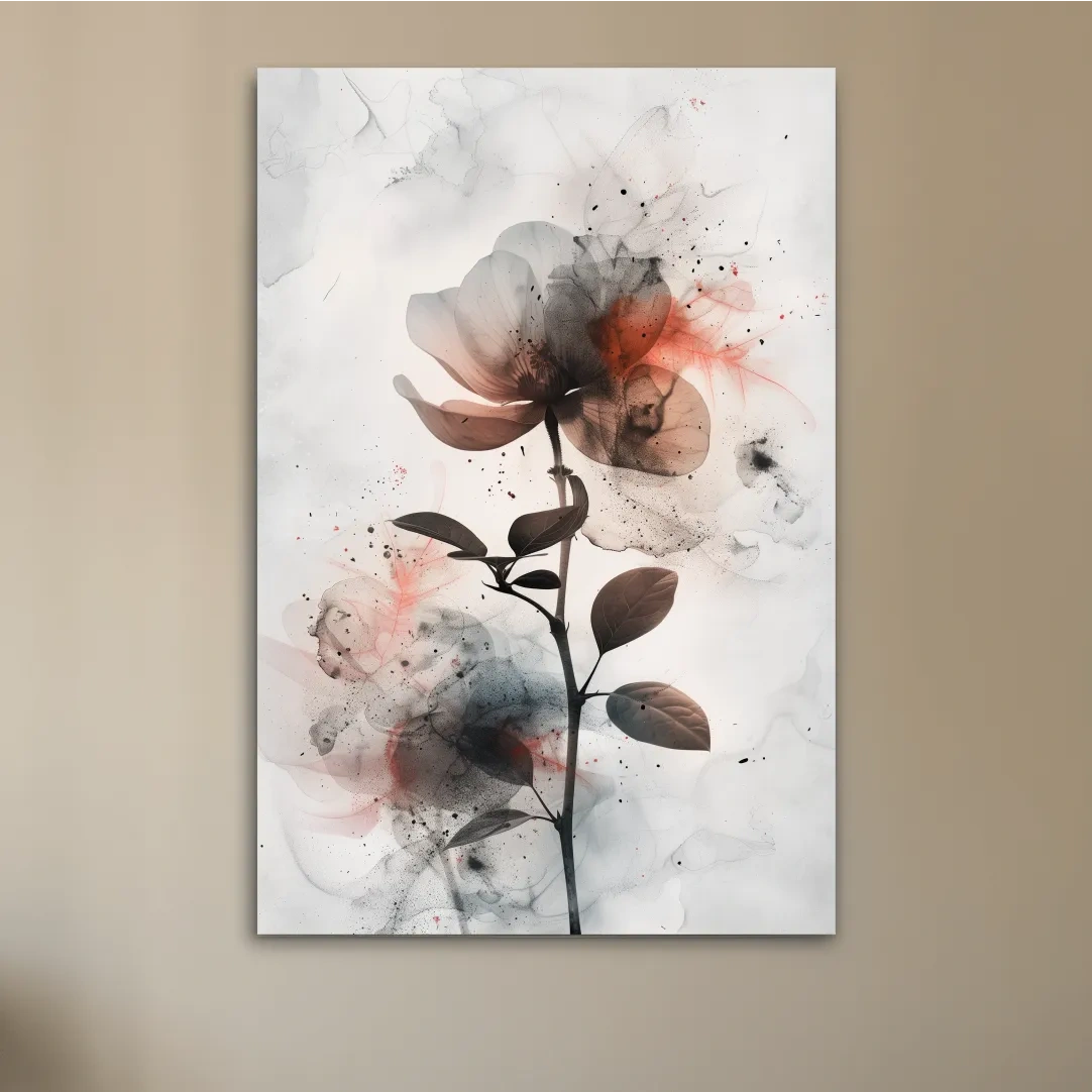Abstract flower painting artwork, floral wall art