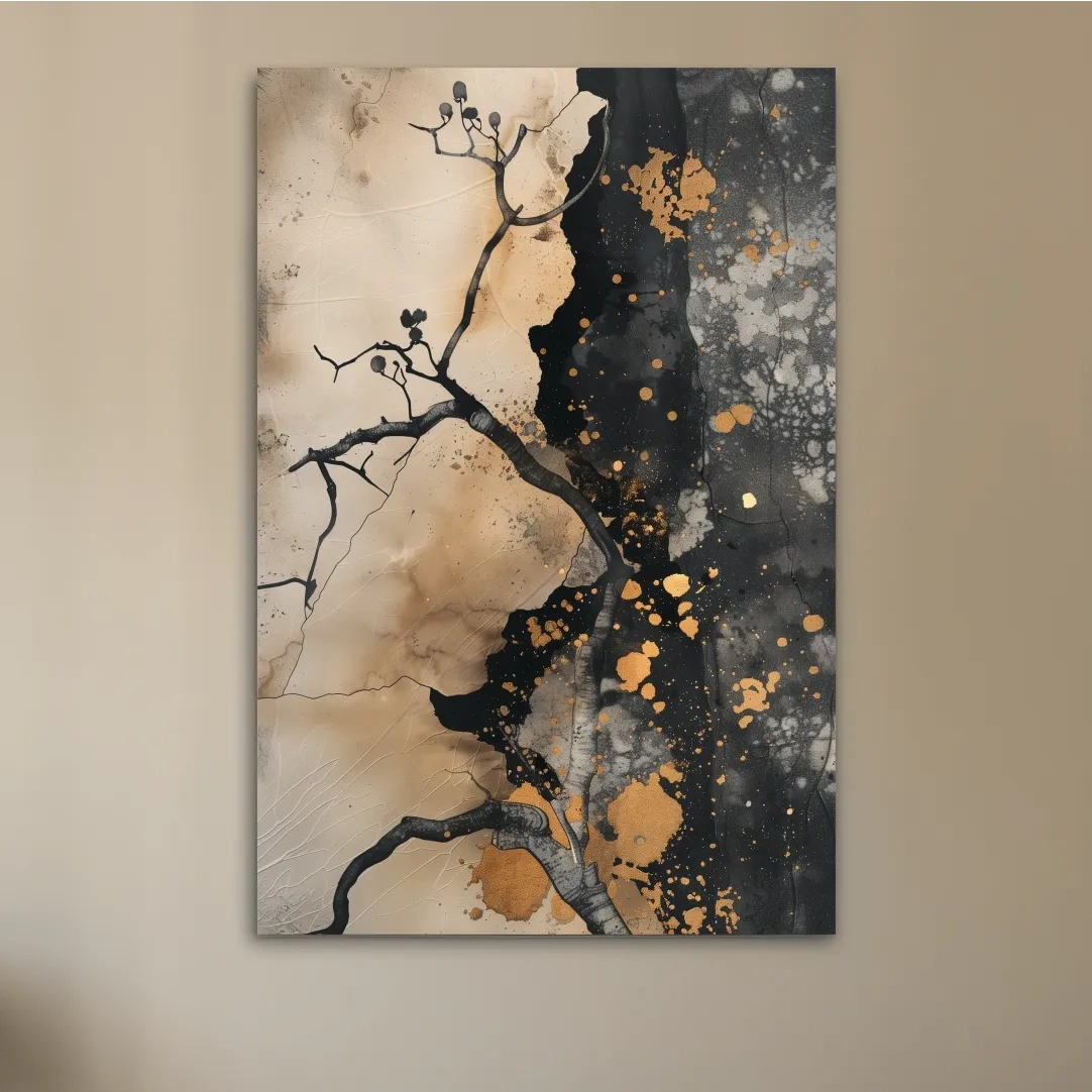 Abstract modern artwork, cracked textured effect