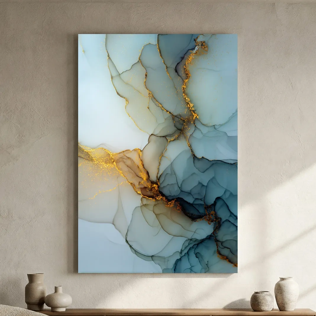 Elegant Alcohol Ink Abstract - Modern Marble Effect Wall Art