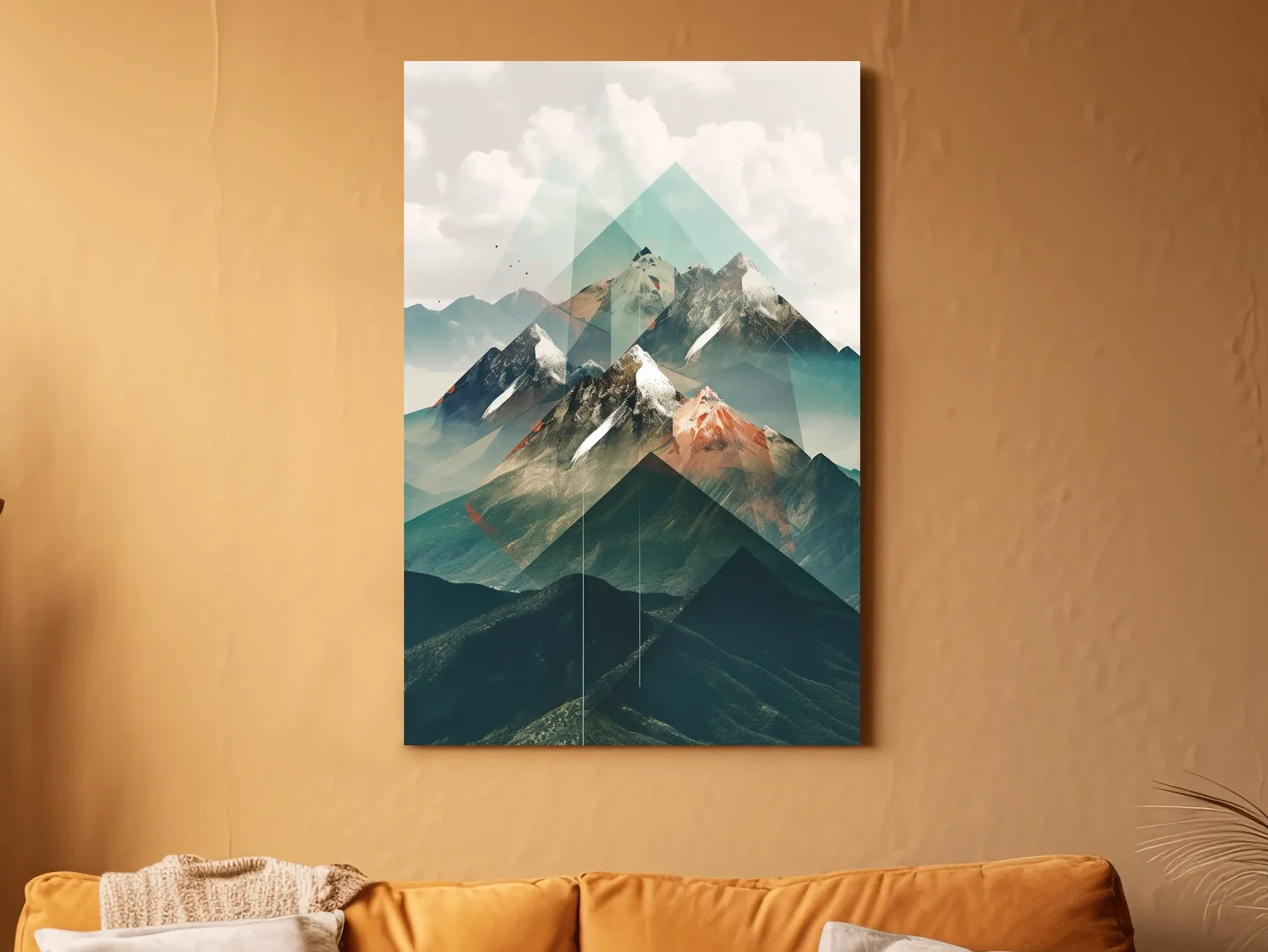 Geometric Alpine Mountain Peaks - Modern Abstract Landscape Wall Art