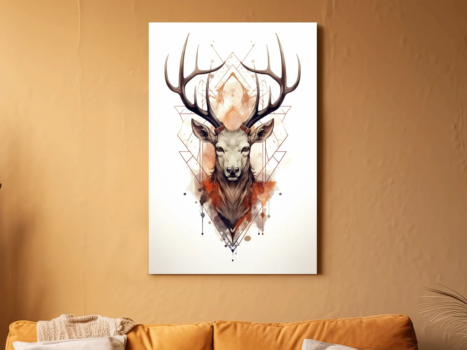 Ornate patterned illustration of a deers head