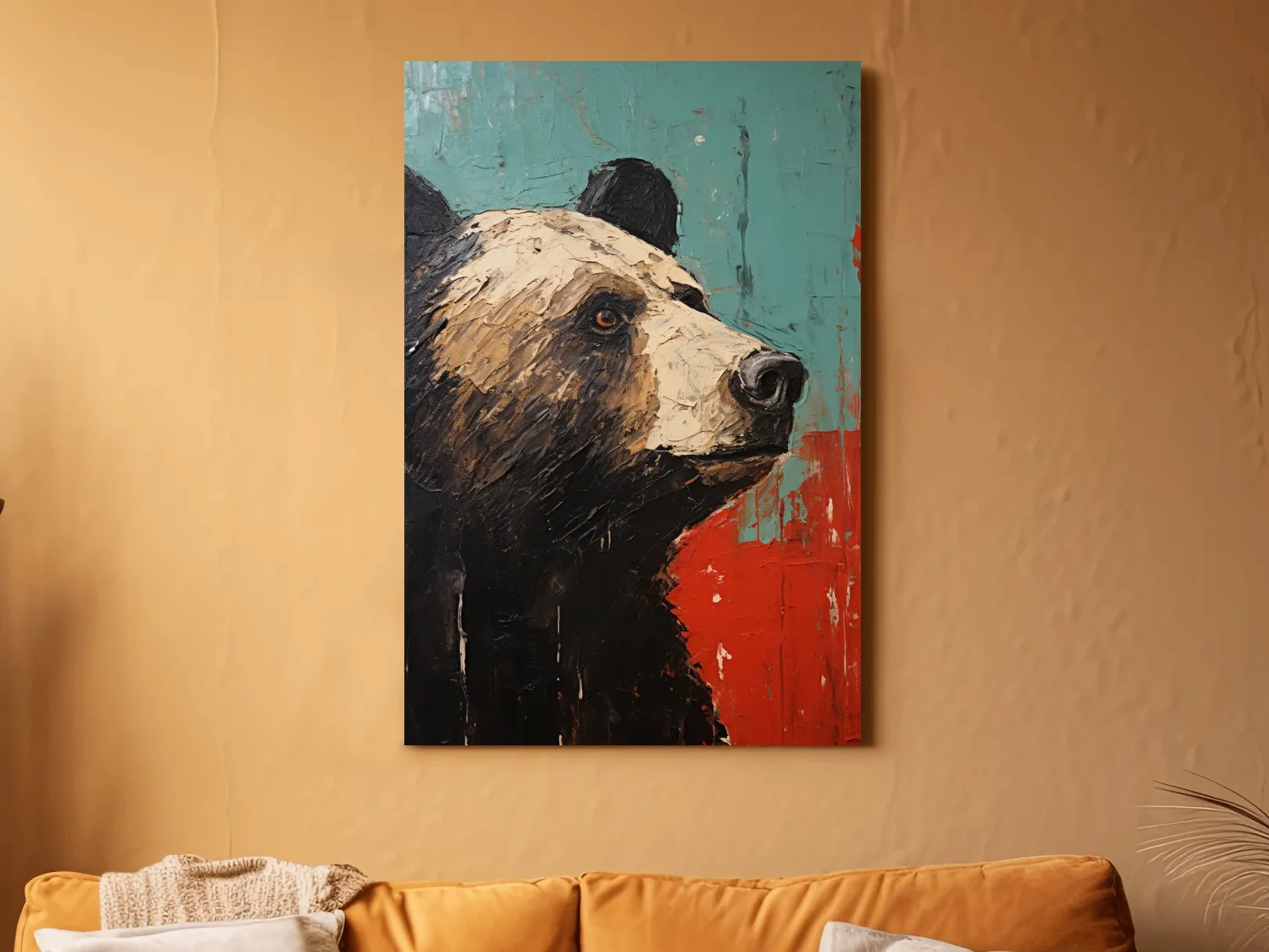 Black Bear Portrait Painting - Rutsic Wildlife Wall Art