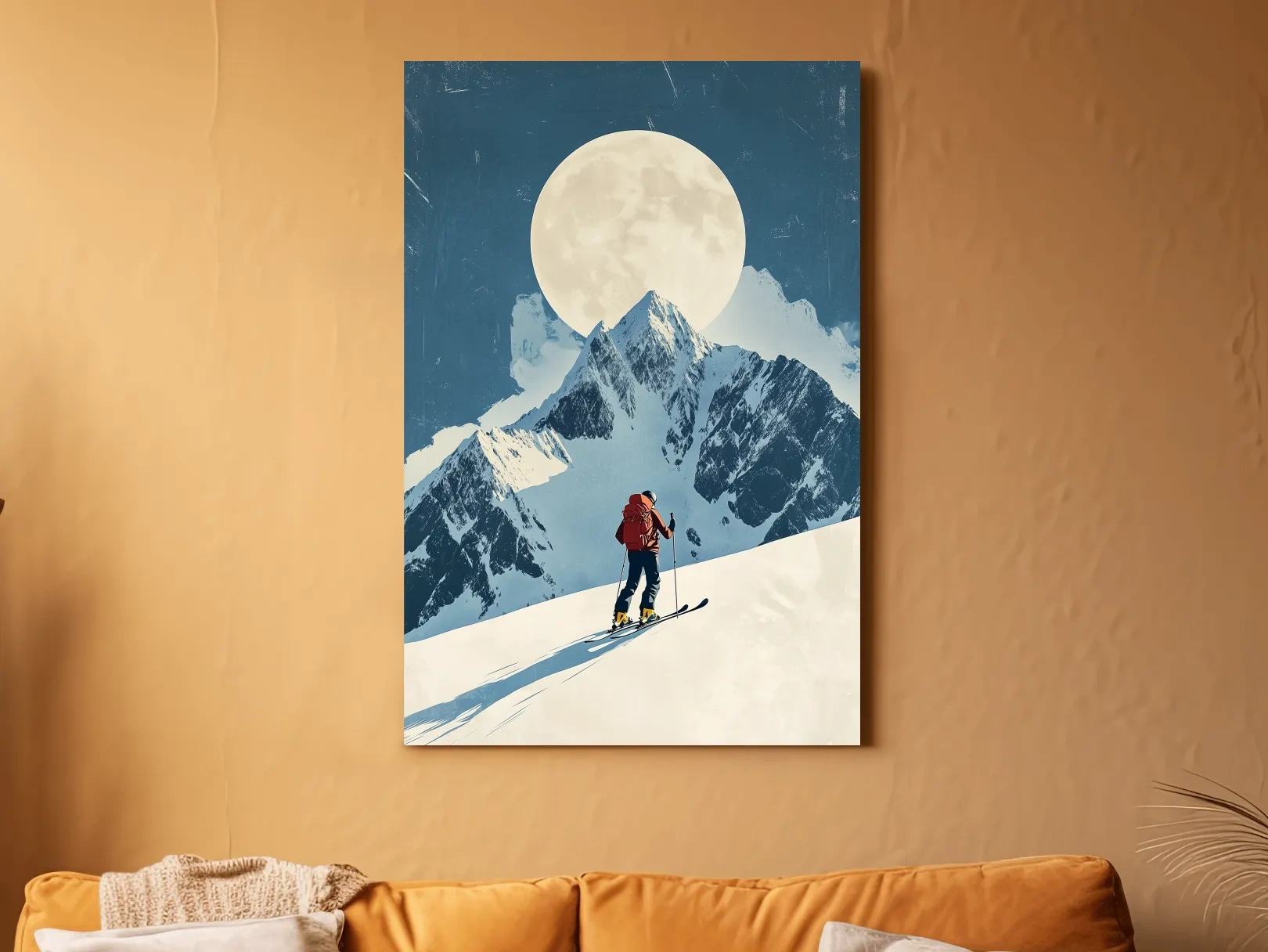 Retro Ski Poster Wall Art - Vintage Winter Artwork
