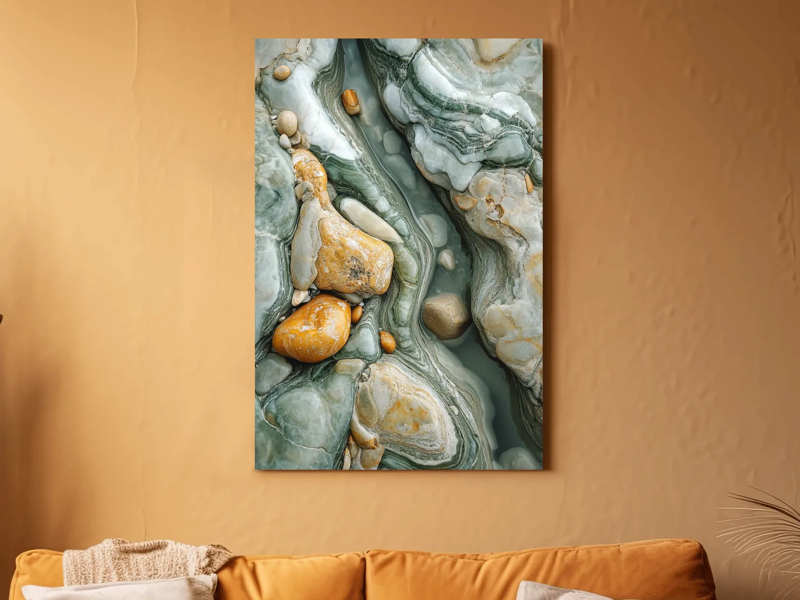 Abstract Agate Stone Riverbed Texture - Marble Geological Wall Art
